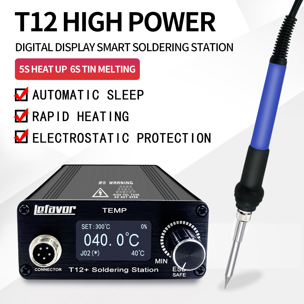 Soldering Station T12 Oled - Stacja lutownicza T12+ lutownica 1,3 cala