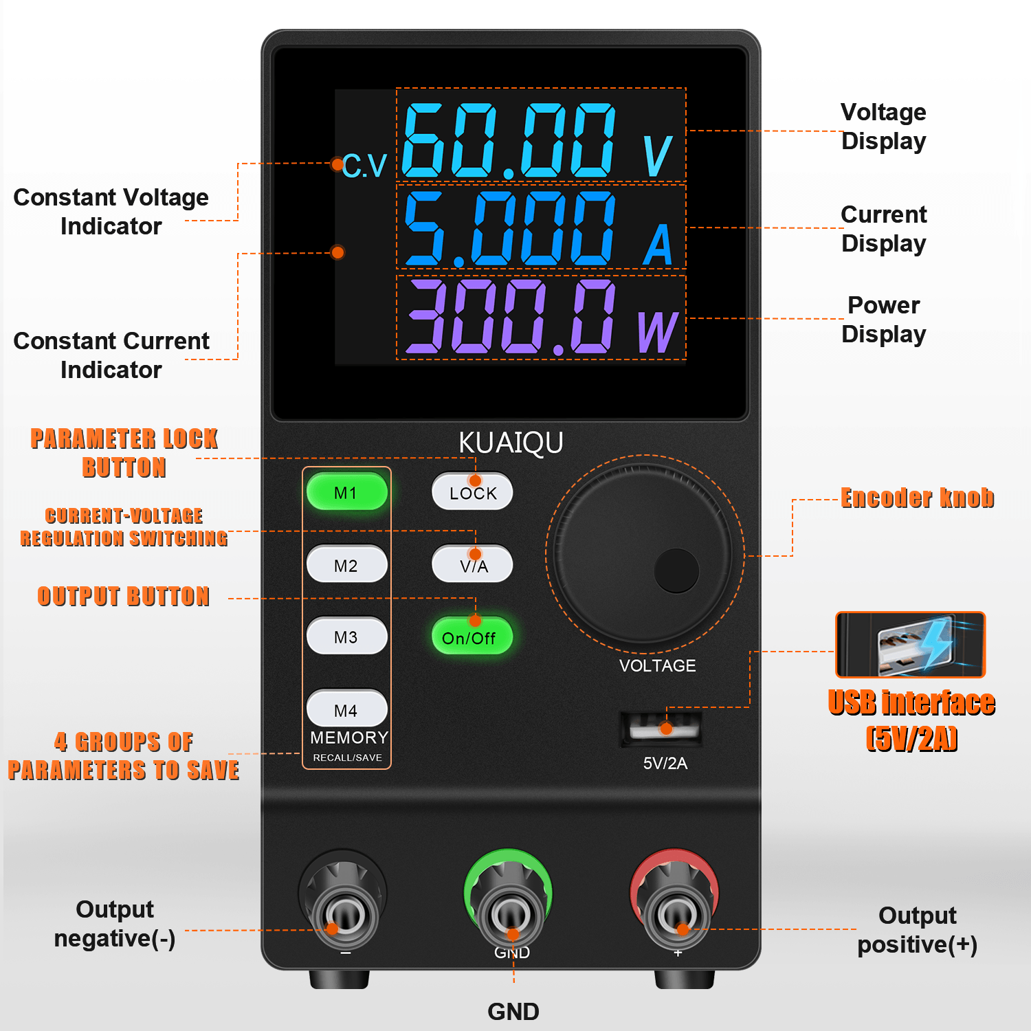 KUAIQU SPPS605D-232 300W Regul – Programmable Dc Power Supply 60V 5A recenzja i cena